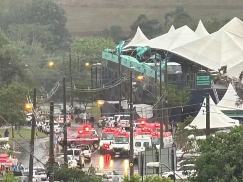 Vendaval derruba estrutura em torneio internacional de beach tennis e deixa feridos em Ribeirão Preto